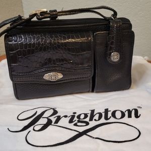 Black leather Brighton crossbody